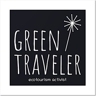 Green Traveler. Travel, traveling, tourist, tourism Posters and Art